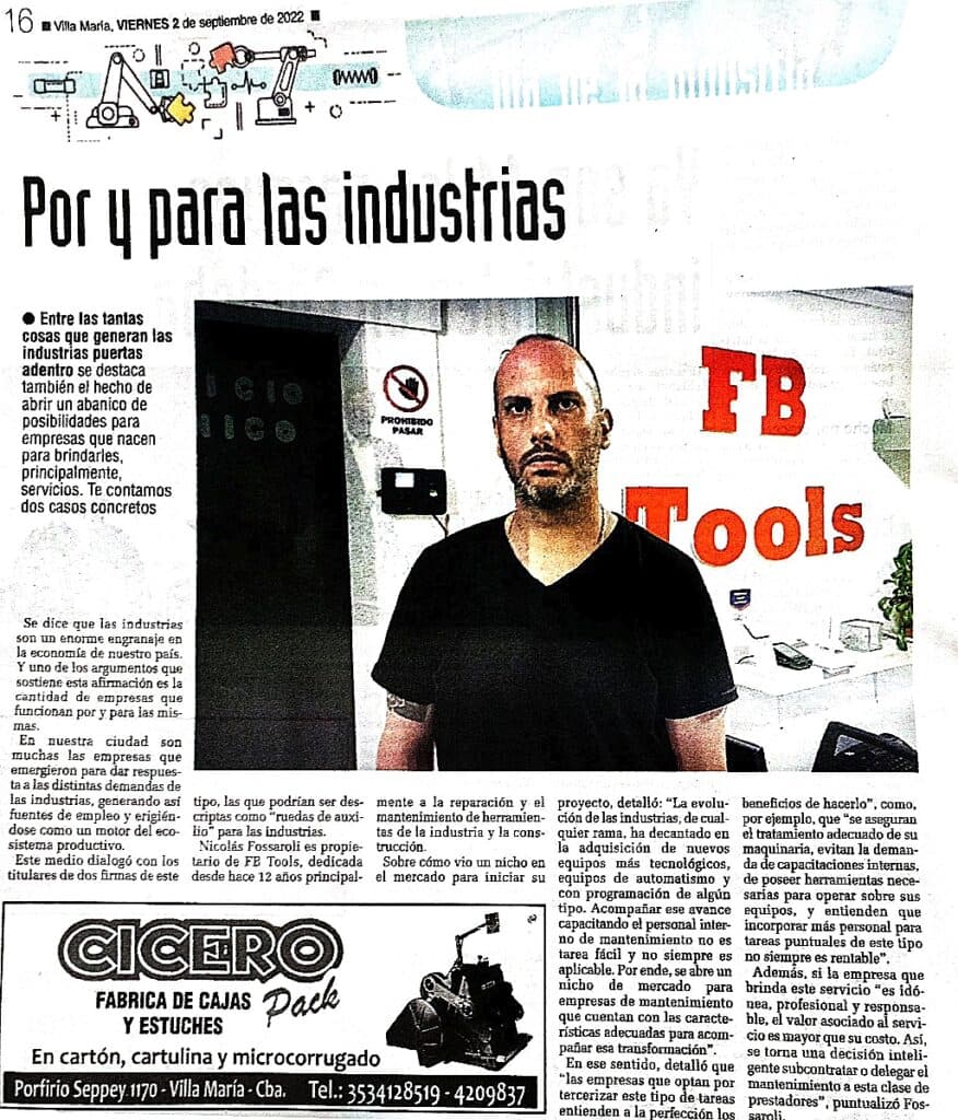 Nota, «El Diario de Villa María» segmento Día de la Industria